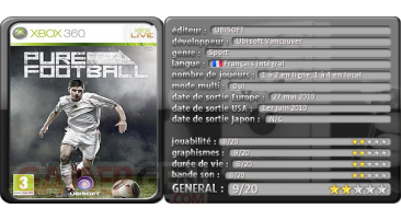 Pure Football Test complet PS3 Xbox 360 tableau conclusion